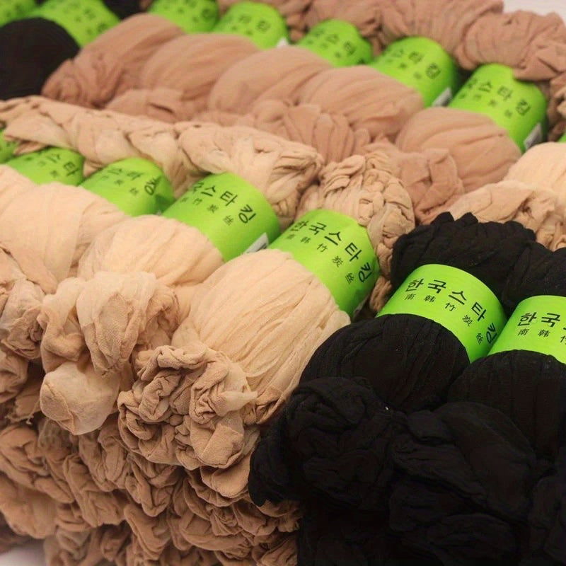 Women's Summer Nylon Socks 10 Pairs Short Ankle Mesh Elastic Crystal