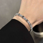 Unisex Moissanite Twist Cuff Bracelet Silver Adjustable Wedding Engagement Jewelry