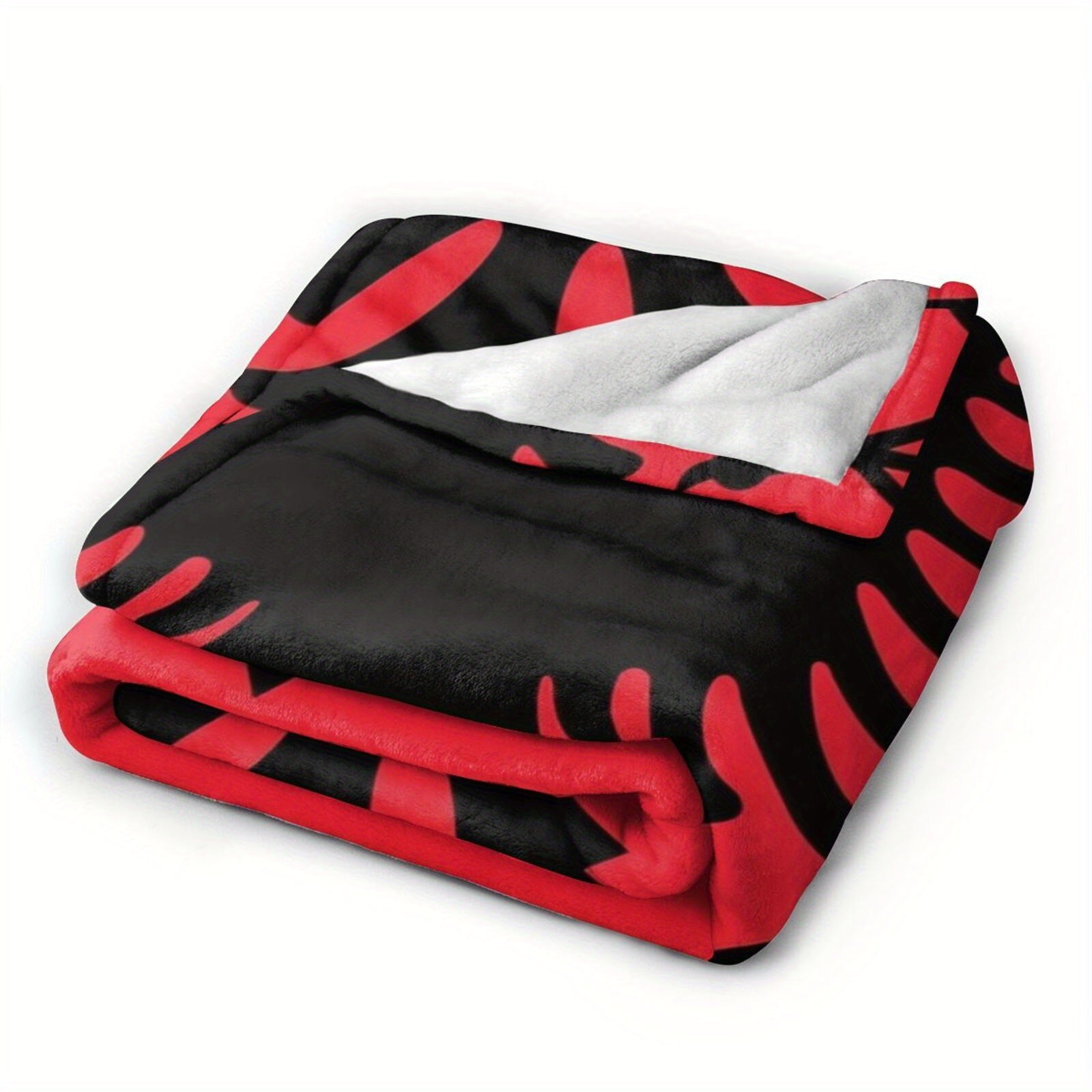 Albanian Flag Flannel Throw Blanket for Couch Bed Car Camping All-Season Gift