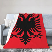 Albanian Flag Flannel Throw Blanket for Couch Bed Car Camping All-Season Gift