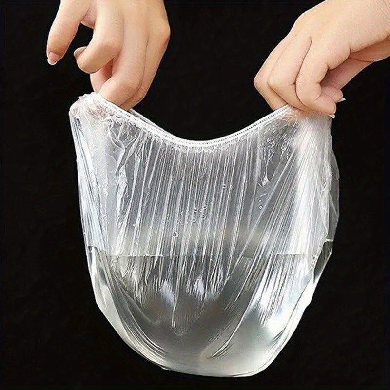 Set of 100 Reusable Elastic Food Covers Stretchable Plastic Wrap for Freshness