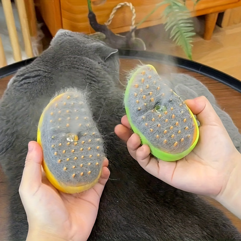 USB Rechargeable Self-Cleaning Pet Grooming Brush for Cats and Dogs with Electric Steam Massage