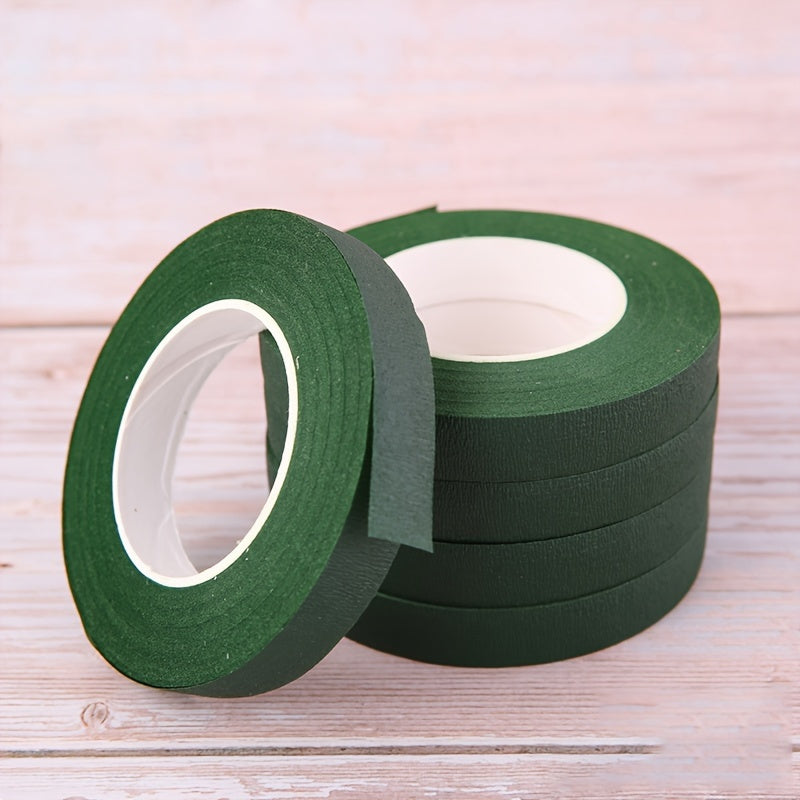 Floral Tape 5-Pack Green and Brown Paper for Bouquets and Crafts 1.27cm x 27.43m