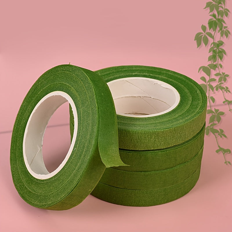 Floral Tape 5-Pack Green and Brown Paper for Bouquets and Crafts 1.27cm x 27.43m