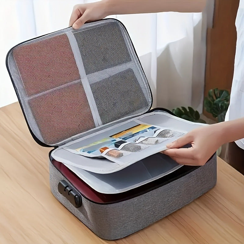 Waterproof Large Capacity Document Storage Bag with Zipper Organizer and Carry Handle