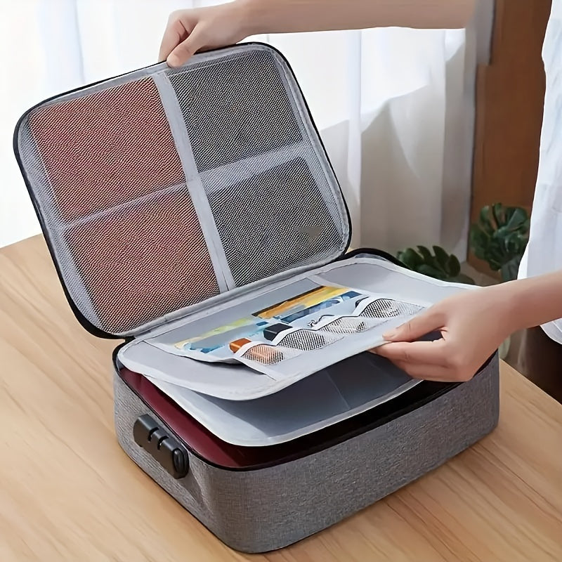 Waterproof Large Capacity Document Storage Bag with Zipper Organizer and Carry Handle