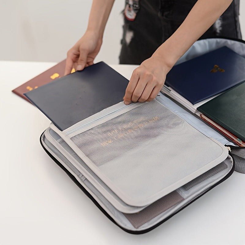 Waterproof Large Capacity Document Storage Bag with Zipper Organizer and Carry Handle