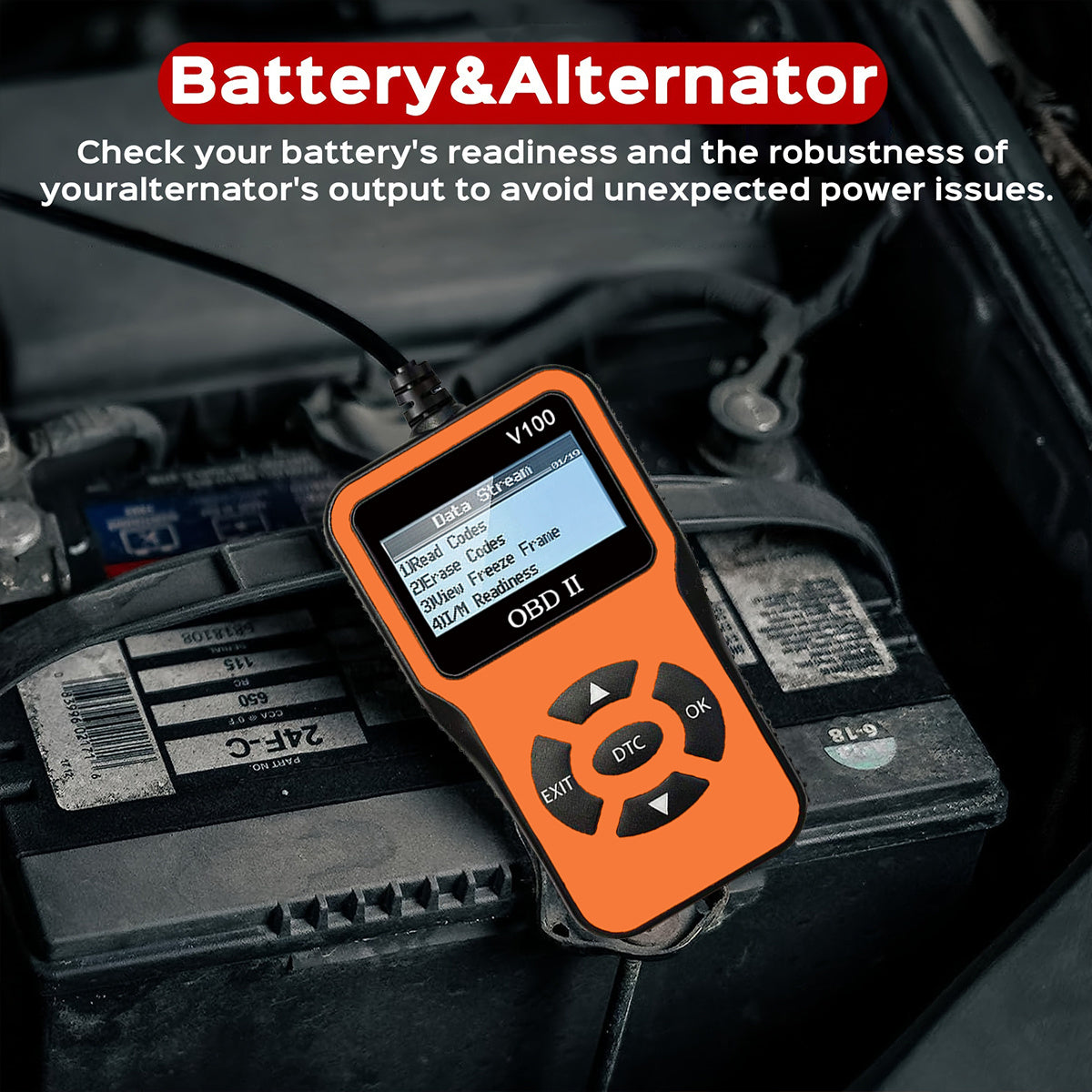 OBD2 Diagnostic Scanner Tool Car Engine Fault Code Reader Battery Tester