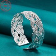 Sterling Silver Woven Bracelet Adjustable Jewelry for Women