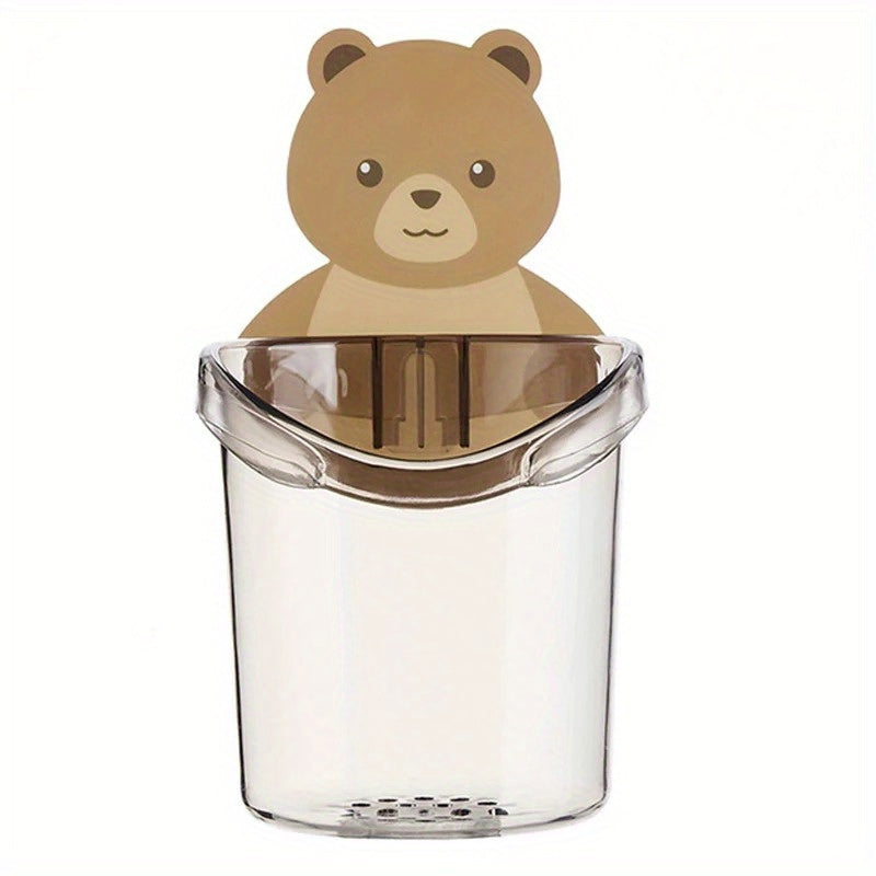 Chiroyli Bear tish cho'tkasi tutqich va tish pastasini saqlash uchun qattiq quti bilan hammomni tartibga solish