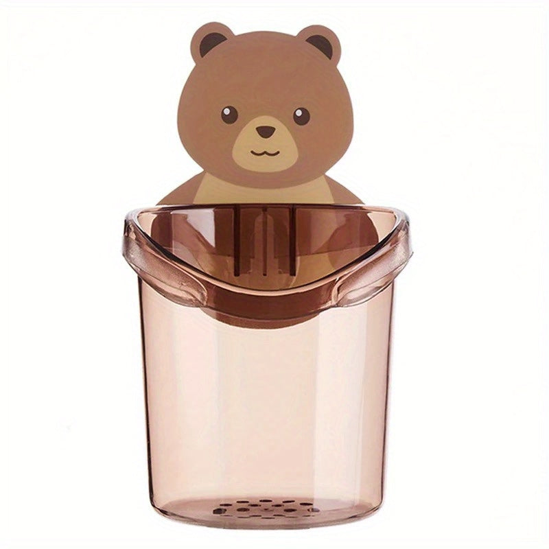 Chiroyli Bear tish cho'tkasi tutqich va tish pastasini saqlash uchun qattiq quti bilan hammomni tartibga solish