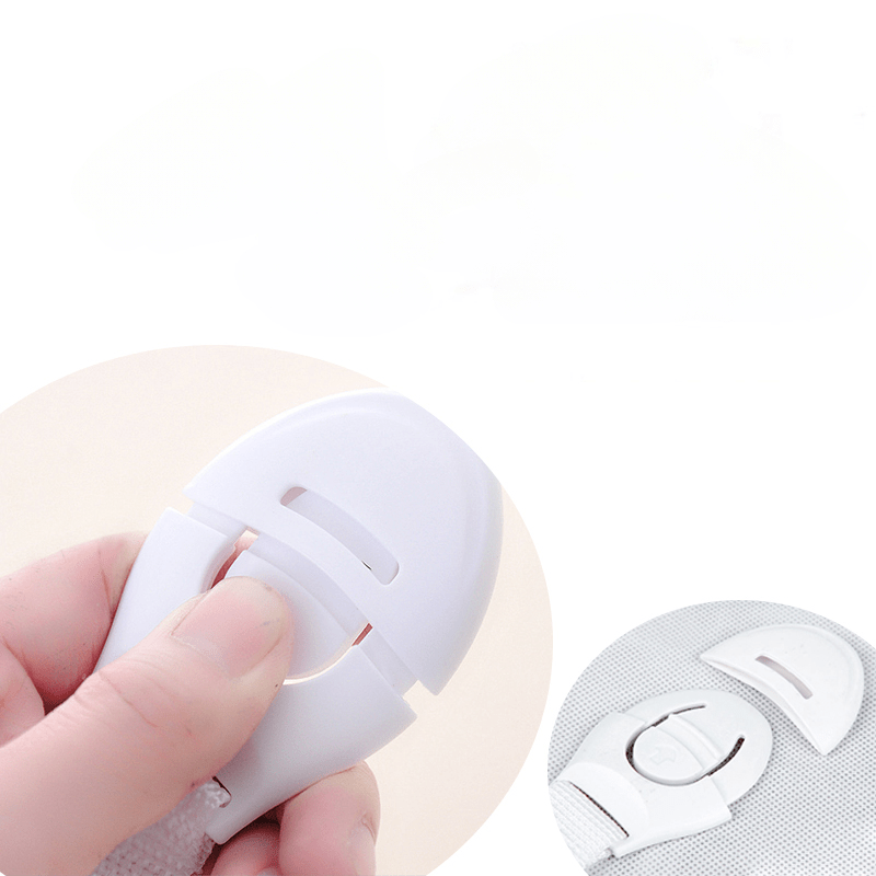 4-Pack Adjustable Magnetic Cabinet Locks for Child Safety Black White Plastic