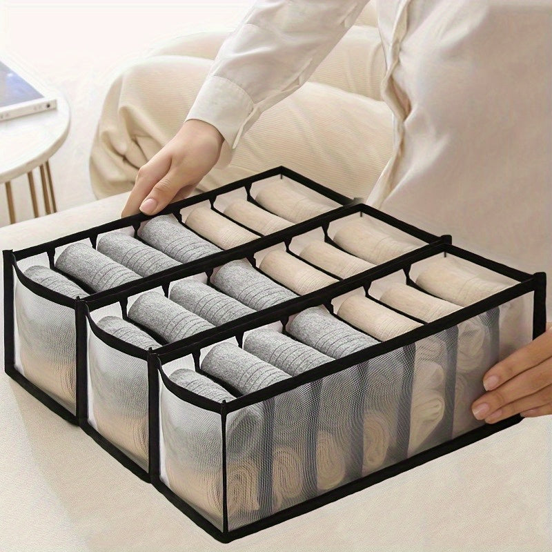 Mesh Storage Box for Underwear Jeans Socks Foldable Fabric Organizer