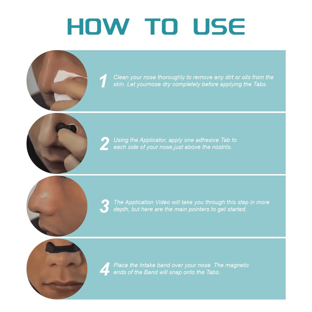 Nasal Dilator Set with 4 Clips Magnet Patches Breathing Aid for Men Women