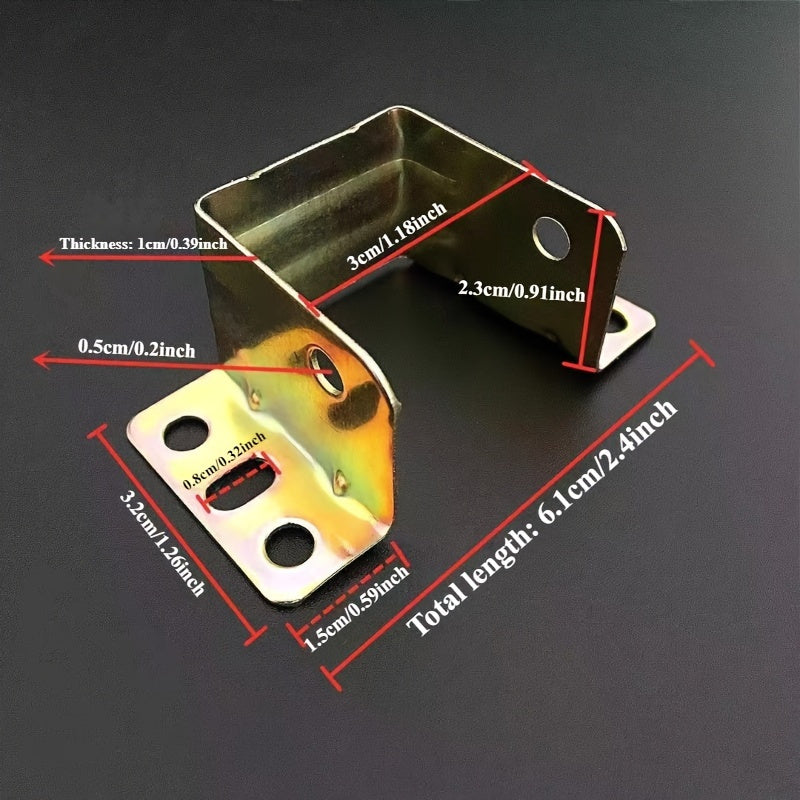 4 ta mustahkam metall yotoq ramkasi qopqoqlari to'plami - Qo'shimcha mebel barqarorligi uchun oltin burchak qo'llab-quvvatlash tutqichlari