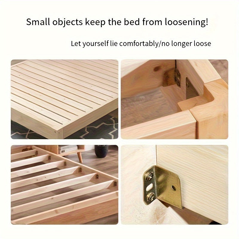 Soportes de marco de cama de metal 4 unidades, ganchos de soporte de esquina de alta resistencia, dorado