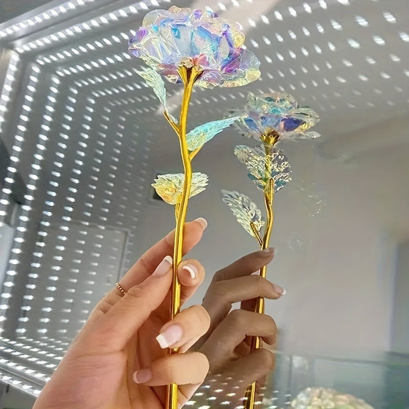 Gold-Plated Artificial Roses Set for Anniversaries Birthdays Weddings Valentine's Christmas Mother's Day Thanksgiving