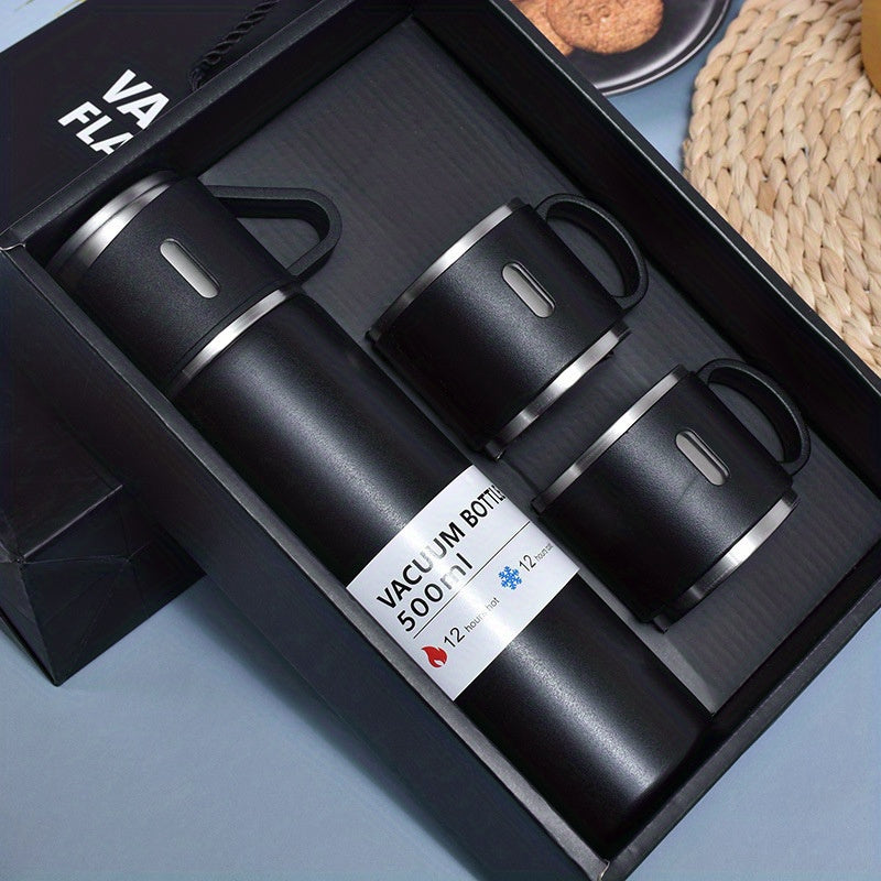 Vacuum Flask Set with 500ml Thermal Mug and Tumbler for Hot Cold Beverages