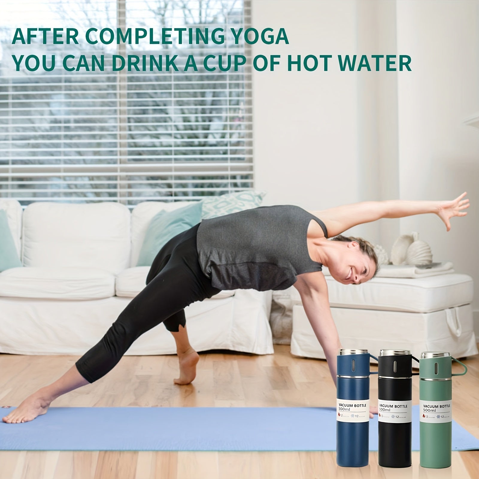 Vacuum Flask Set with 500ml Thermal Mug and Tumbler for Hot Cold Beverages