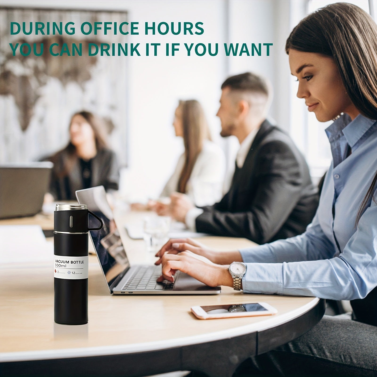 Vacuum Flask Set with 500ml Thermal Mug and Tumbler for Hot Cold Beverages