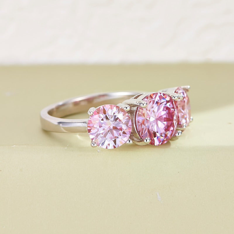 Vintage Style 18K Gold Plated Silver Engagement Ring with Moissanite 2/4CT