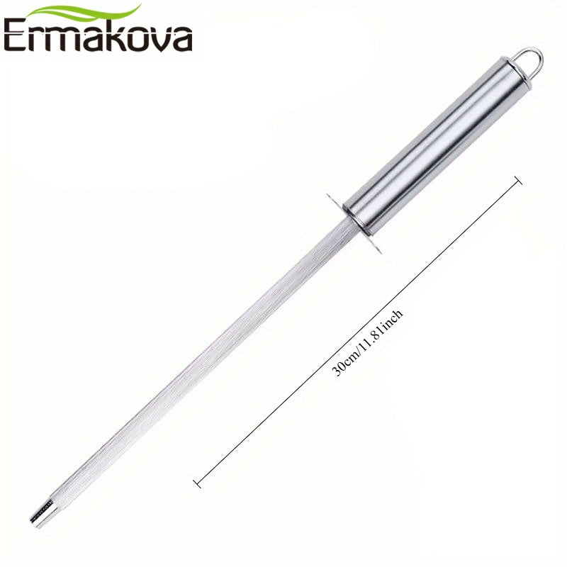1pc Kitchen Sharpening Steel Rod Manual Carbon Steel Sharpener Stainless Blade Grinder