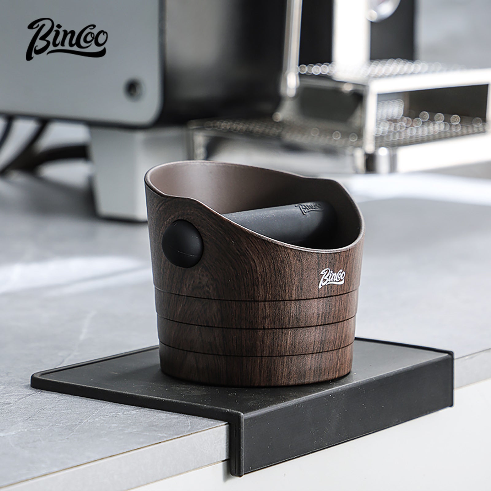 Wood Grain Coffee Sludge Bucket ABS Material Household Waste Container