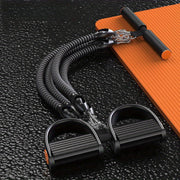 Эспандер с 4 прядями для тренировки ног и пресса, резиновый плетеный дизайн, черный и фиолетовый, несколько уровней сопротивления