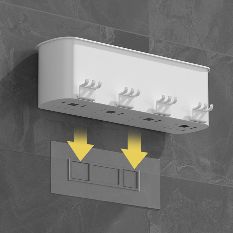 Wall Mounted Plastic Toothbrush and Toothpaste Holder with Suction Cups Bathroom Organizer for Family Dental Hygiene