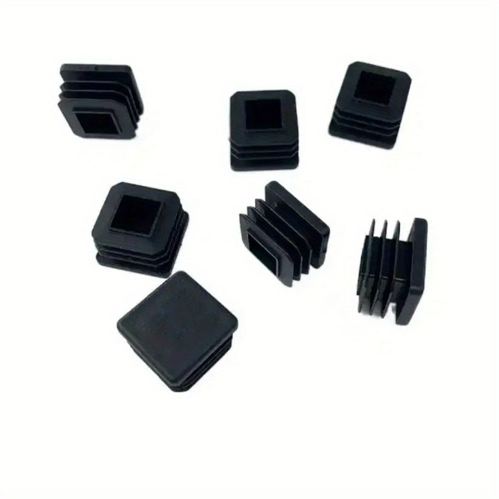 Black Plastic Caps for 19mm Square Table Feet Protect Metal Tubing