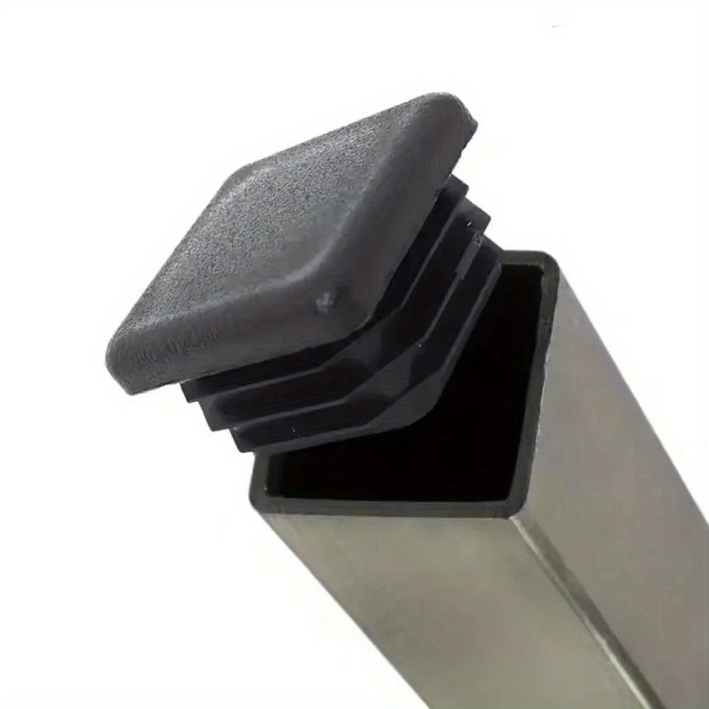 Black Plastic Caps for 19mm Square Table Feet Protect Metal Tubing