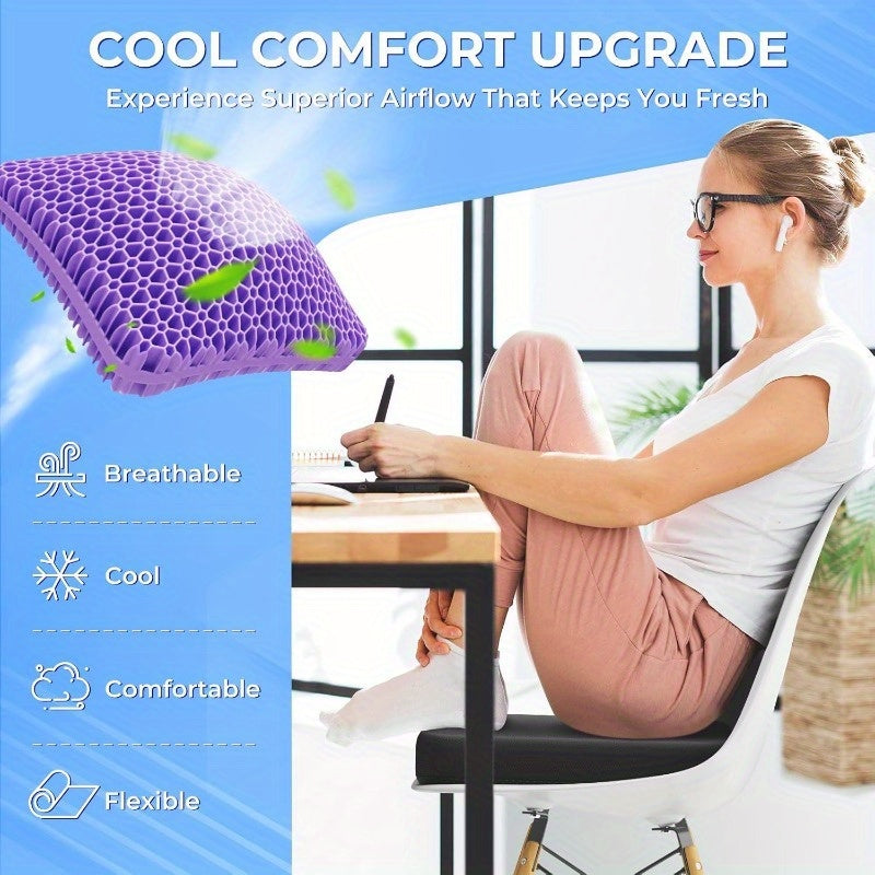 Large Gel Seat Cushion Breathable Cooling Technology for Office Chairs and Wheelchairs