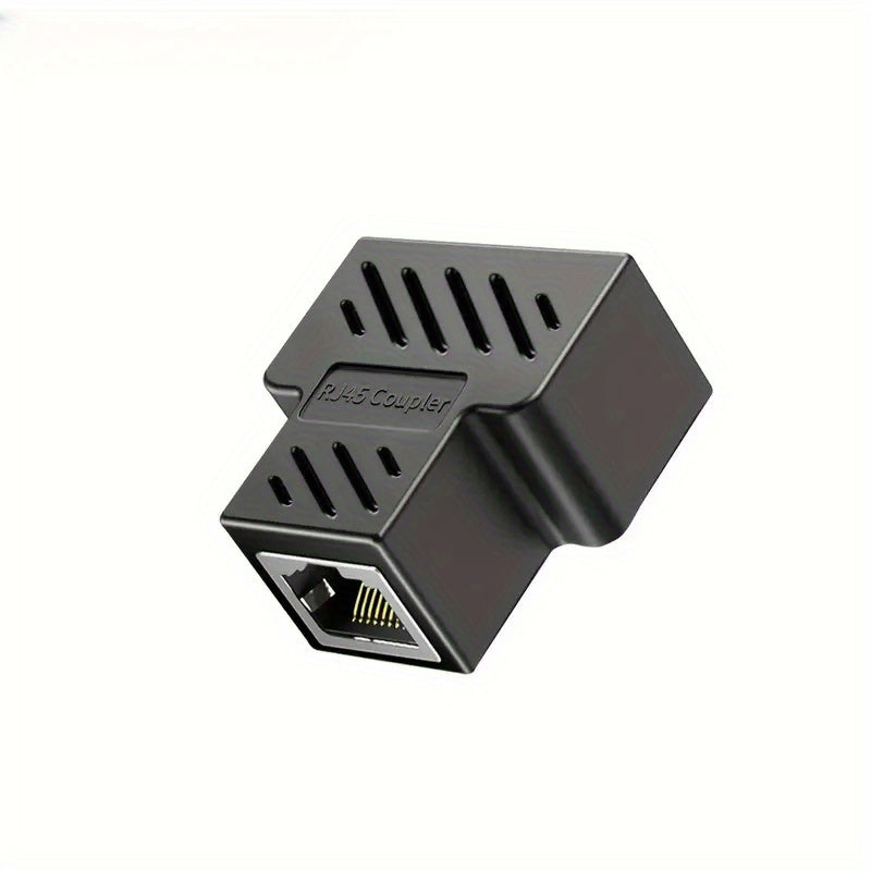 Adaptador Ethernet Cable divisor LAN 1 a 2 puertos negro y dorado compacto y resistente