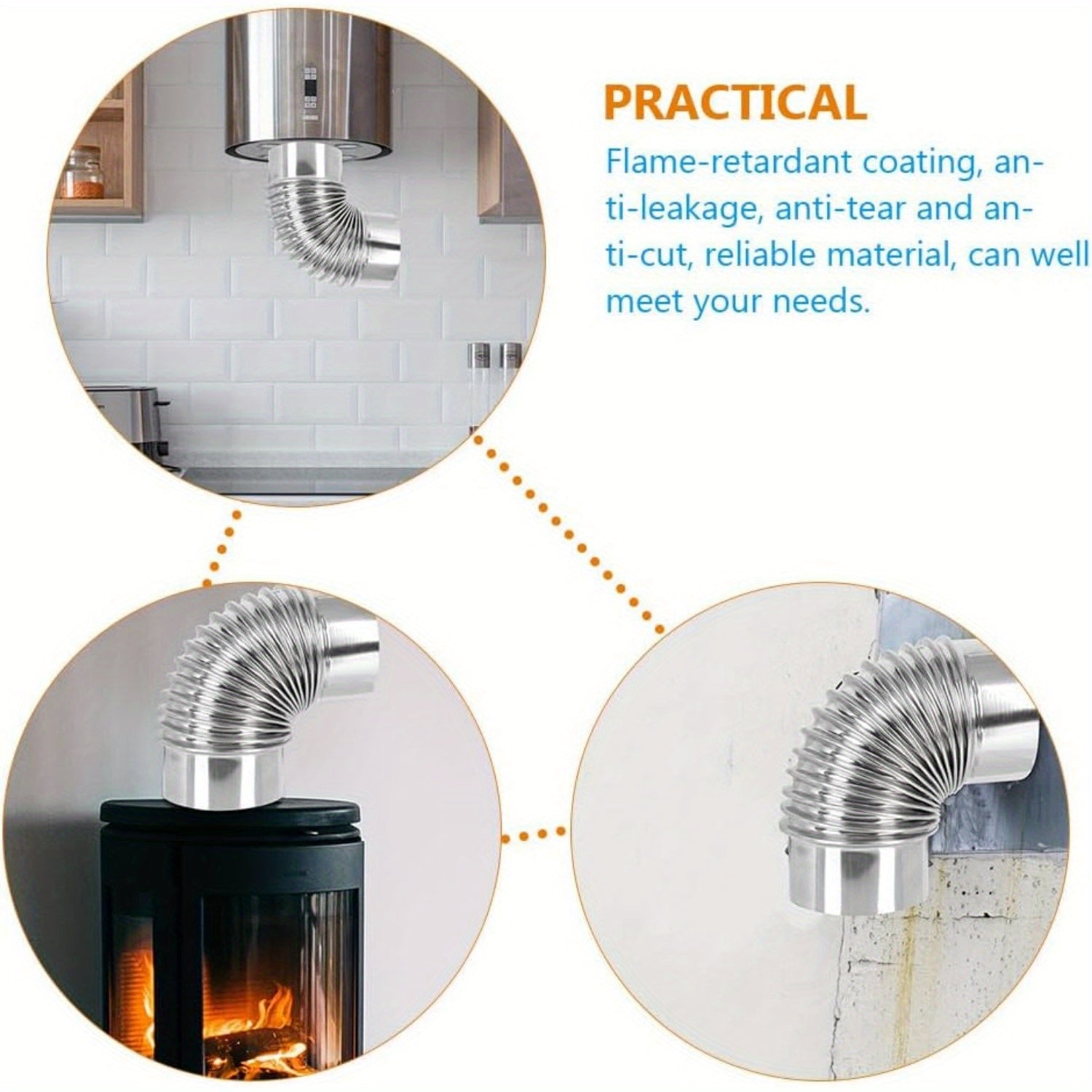 Удлинительная труба из нержавеющей стали для печной трубы - изгиб 90 градусов, вытяжная труба дымохода 7,49 см для уличной дровяной печи и походной печи. Включает аксессуары.