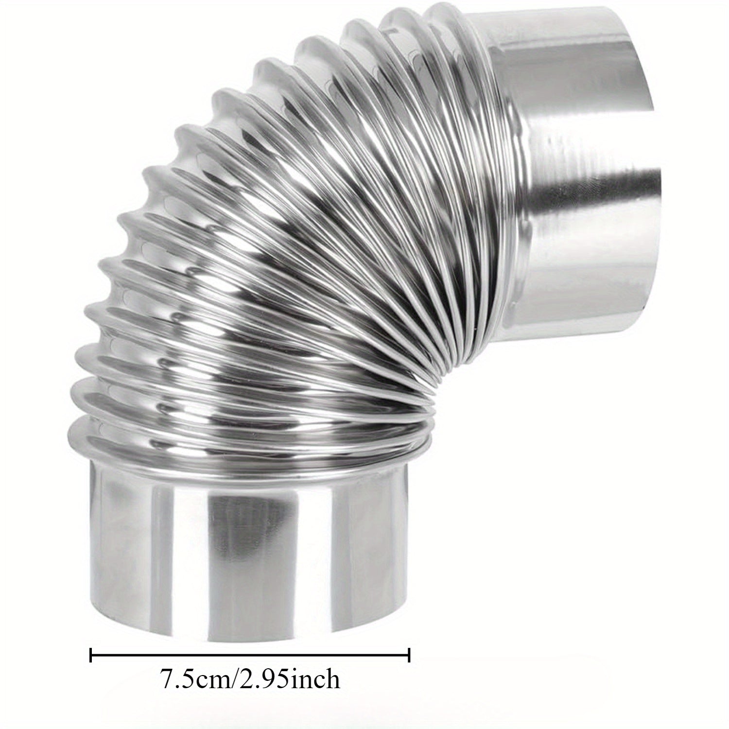 Удлинительная труба из нержавеющей стали для печной трубы - изгиб 90 градусов, вытяжная труба дымохода 7,49 см для уличной дровяной печи и походной печи. Включает аксессуары.