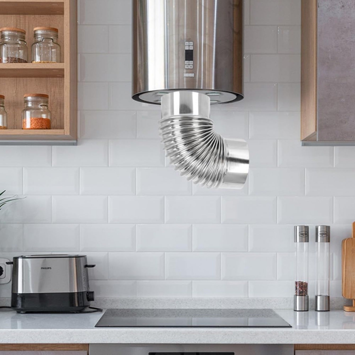 Удлинительная труба из нержавеющей стали для печной трубы - изгиб 90 градусов, вытяжная труба дымохода 7,49 см для уличной дровяной печи и походной печи. Включает аксессуары.