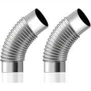 Two Pieces 45-Degree Stainless Steel Elbow Pipes for Outdoor Camping Wood Stove 7.49cm