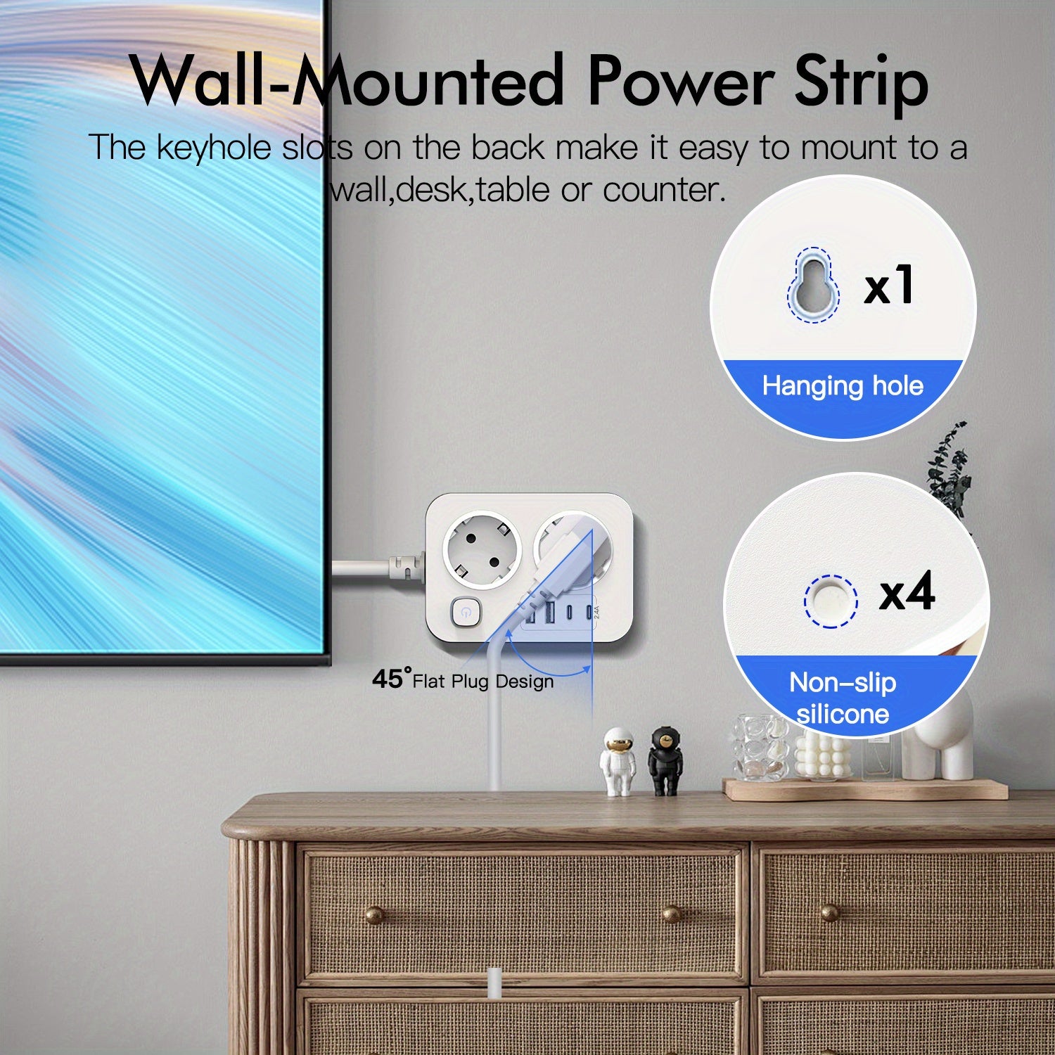 EU Smart Plug Socket for Hair Care and Beauty Tools 220V No Battery Control