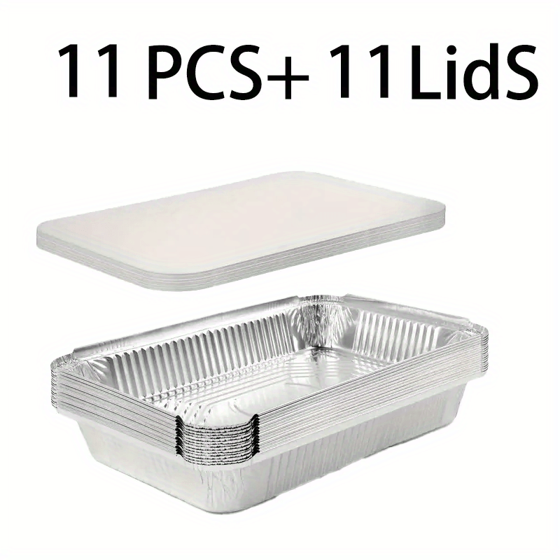Aluminum Foil Trays with Lids for Baking Cooking Camping and BBQ, Multiple Sizes