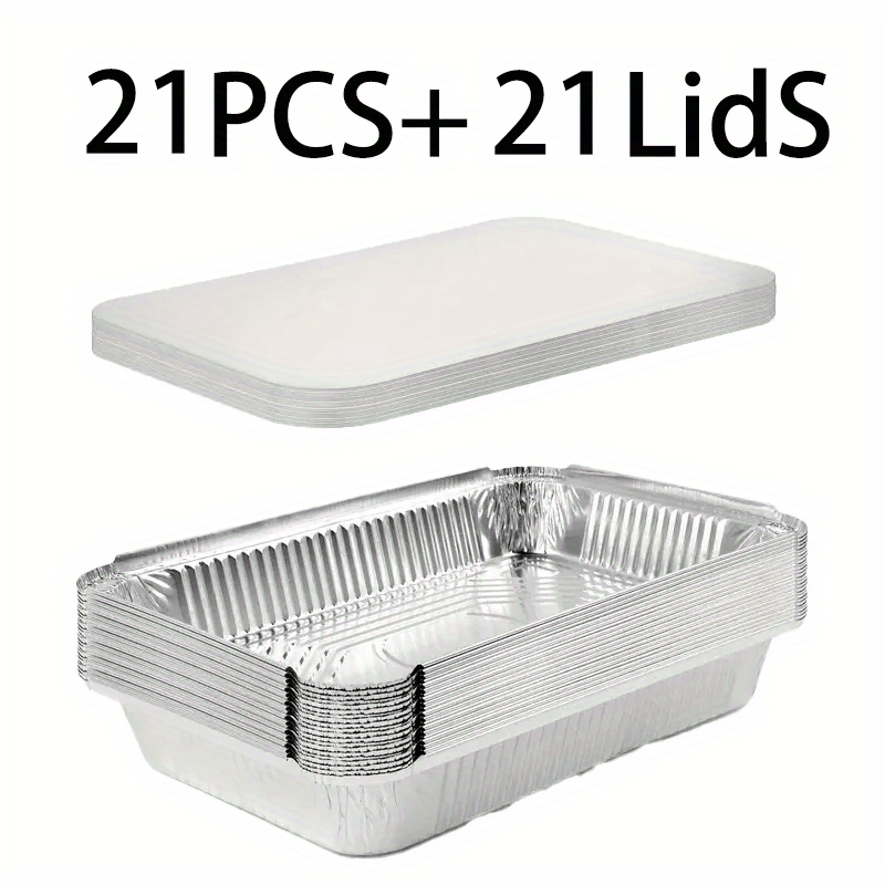 Aluminum Foil Trays with Lids for Baking Cooking Camping and BBQ, Multiple Sizes