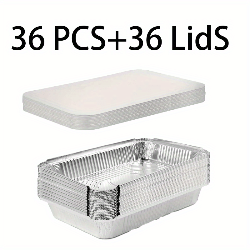Aluminum Foil Trays with Lids for Baking Cooking Camping and BBQ, Multiple Sizes