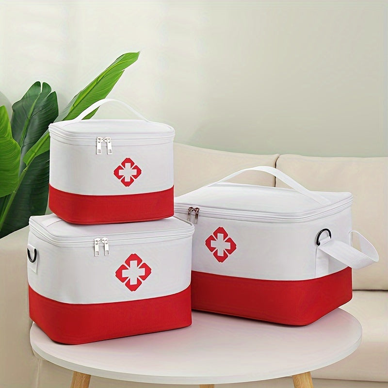 Keng dori saqlash sumkasi tutqichlar bilan - dori-darmonlar, gigiena vositalari va ofis jihozlari uchun qulay uy organizatori - yotoqxona, hammom, ofis va harakatda foydalanish uchun mukammal