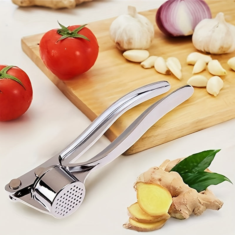 Premium Stainless Steel Garlic Press Manual Kitchen Gadget for Easy Crushing