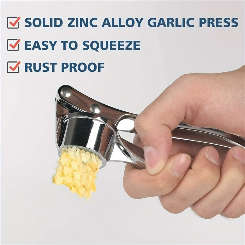 Premium Stainless Steel Garlic Press Manual Kitchen Gadget for Easy Crushing