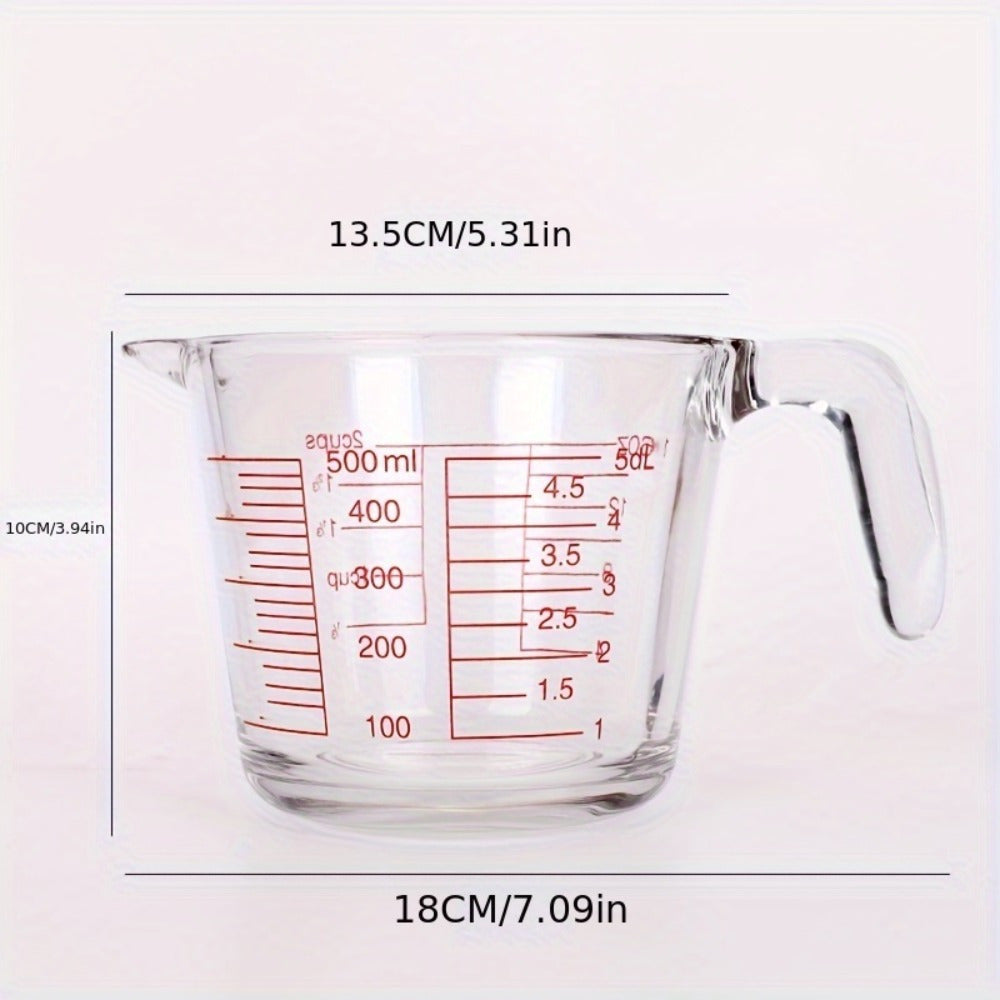 Heat-Resistant Glass Measuring Cup Set 300ml 500ml 1000ml Microwave Safe Kitchen
