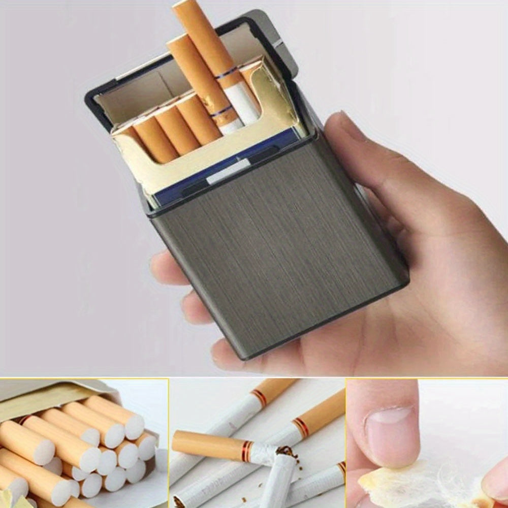 Men's Personalized Laser Engraved Metal Cigarette Case Gift Set for Boyfriend or Partner