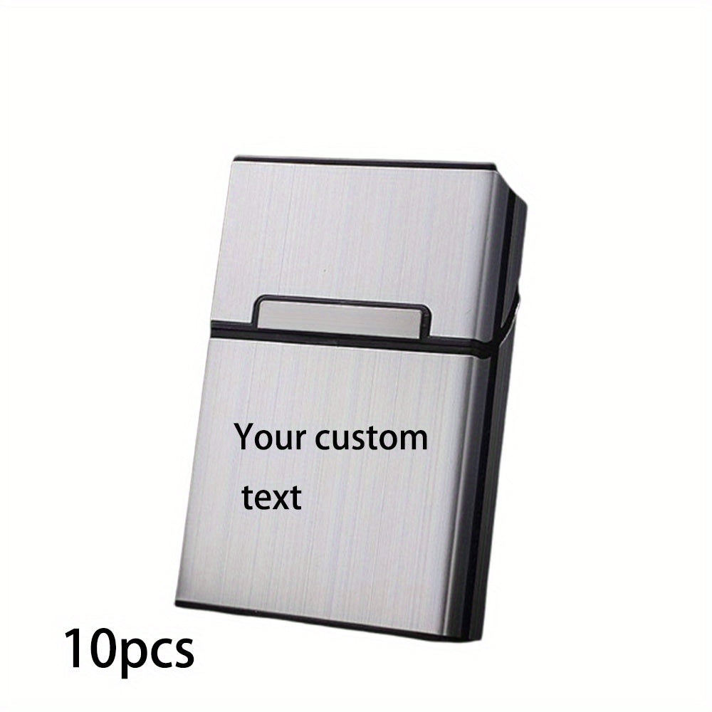 Men's Personalized Laser Engraved Metal Cigarette Case Gift Set for Boyfriend or Partner