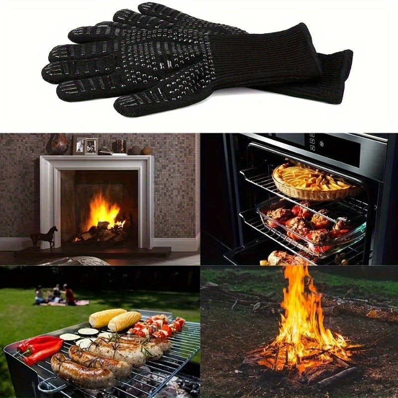 Silicone BBQ Gloves Heat-Resistant Non-Slip for Grilling Baking Camping