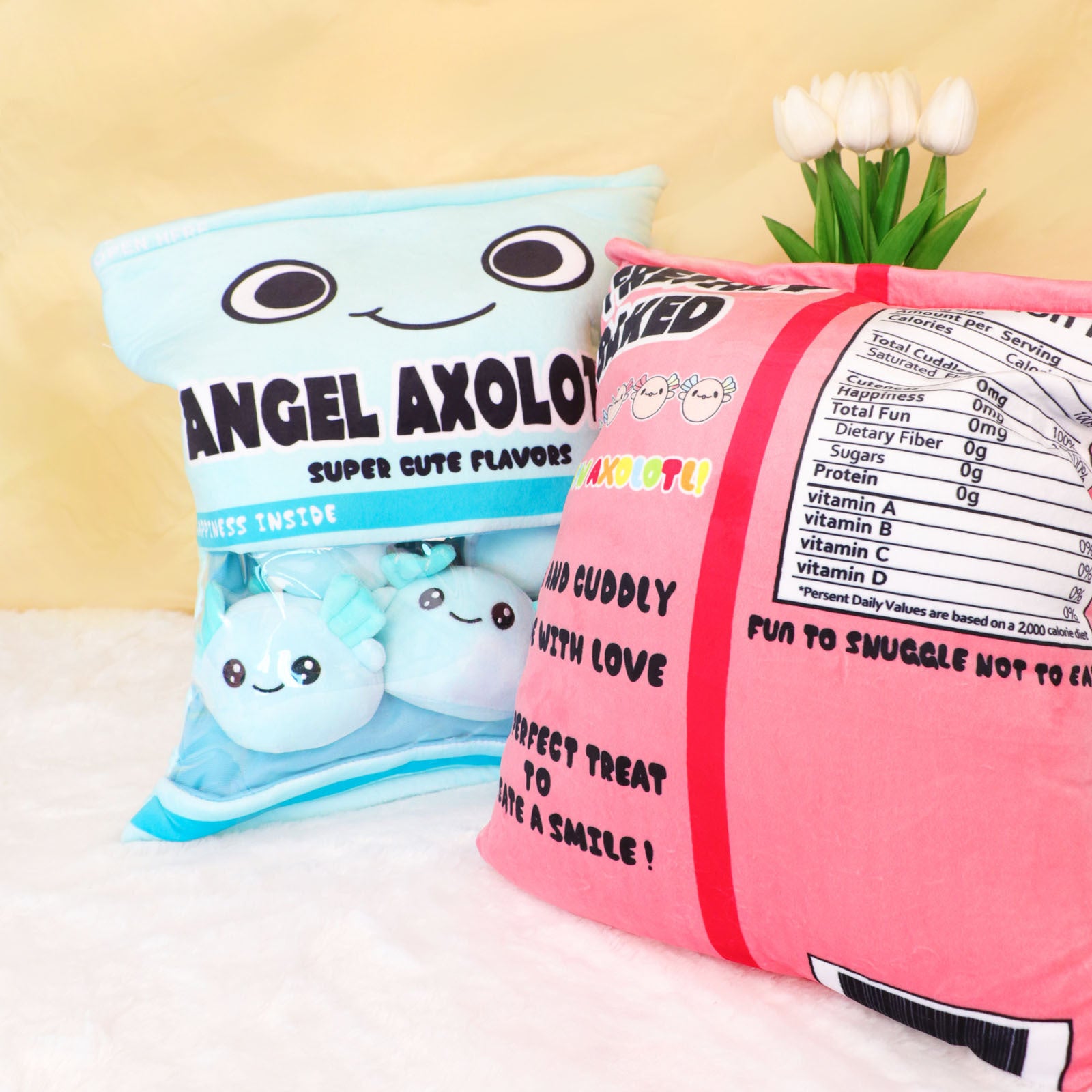 Juego de 6 pequeños peluches y 1 almohada linda para decoración infantil en casa y fiestas