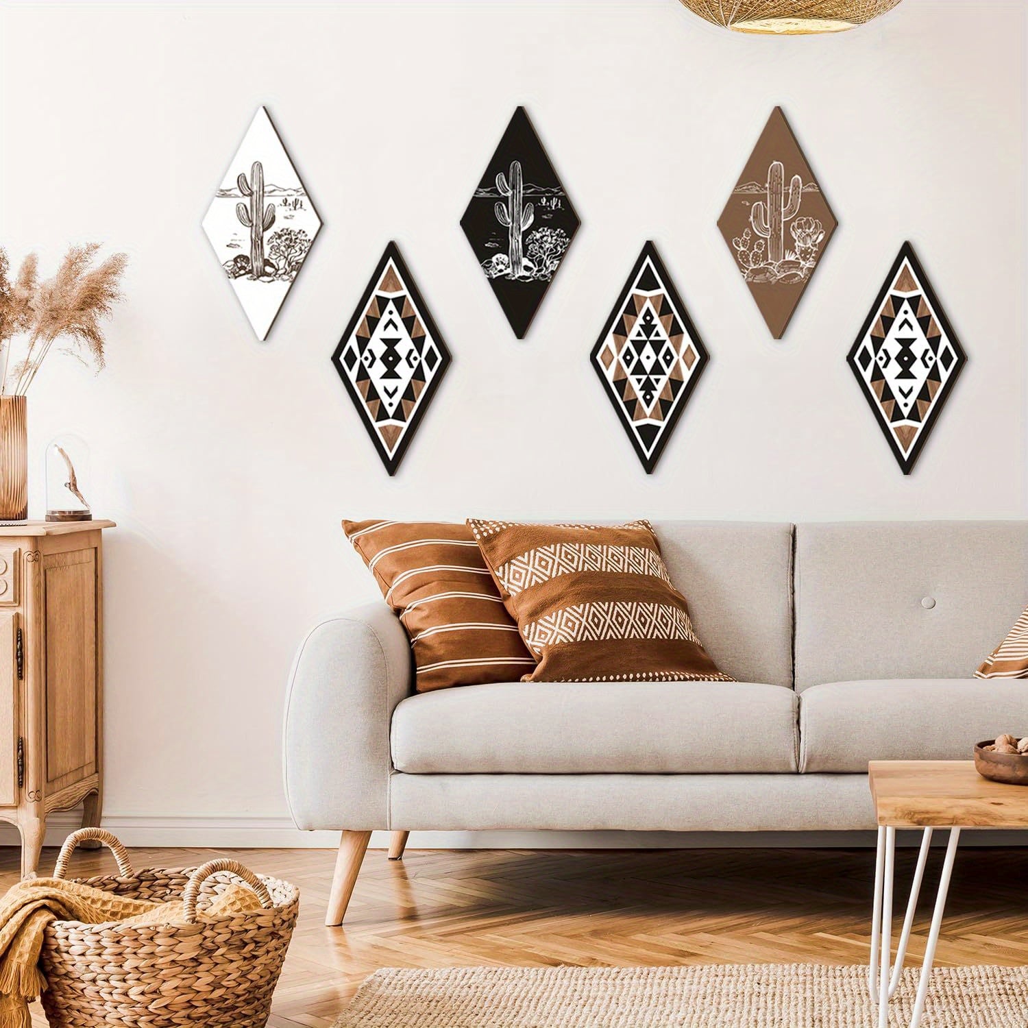 6-Piece Cactus Wall Art Set for Living Room and Bedroom Decor